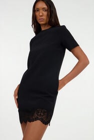 RC Mini Dress With Lace On The Hem Black VKT135-KU013