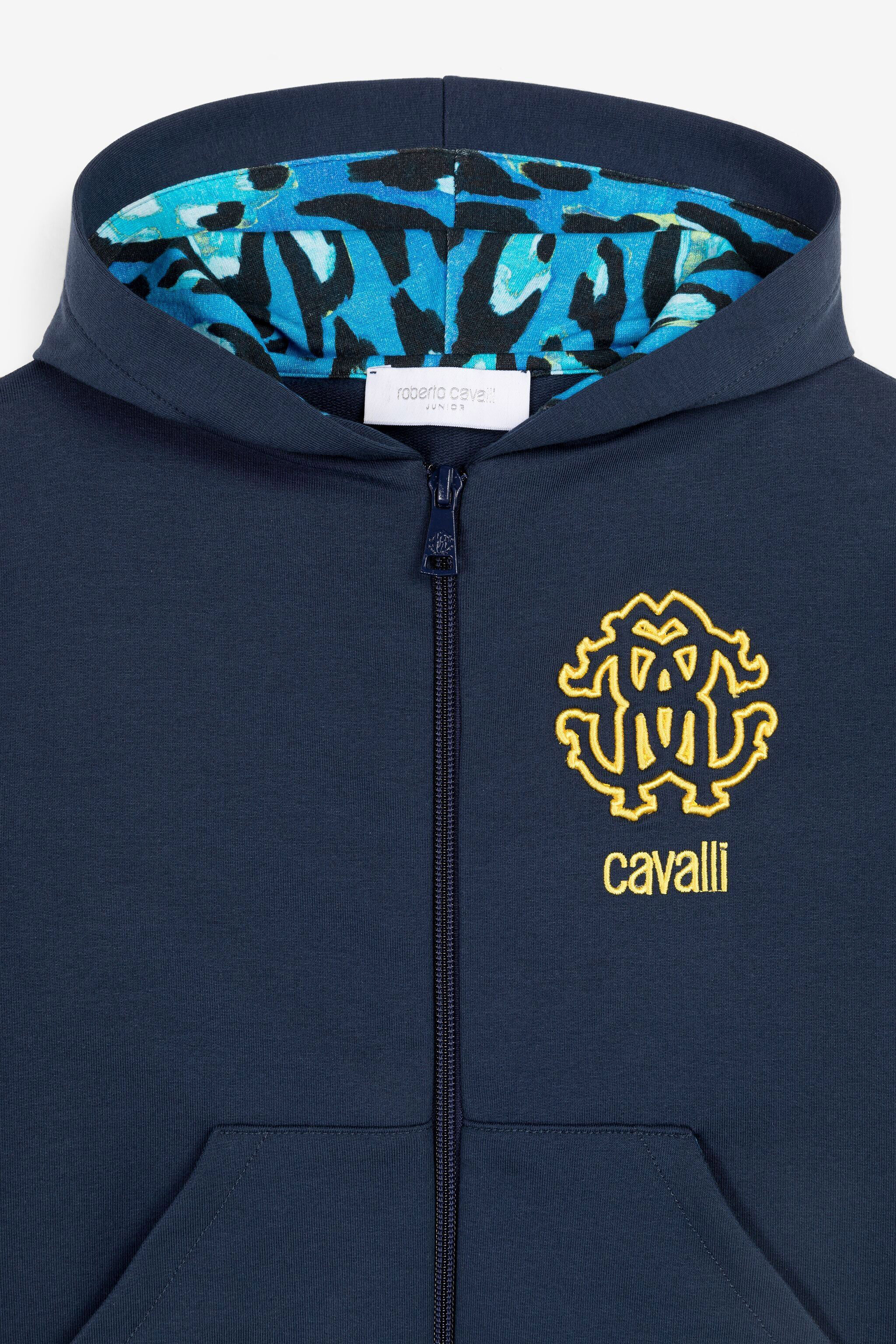 JU RC Monogram-Embroidered Zip Hoodie JU RC Monogram-Embroidered Zip Hoodie Dark blue QJT930-CF050