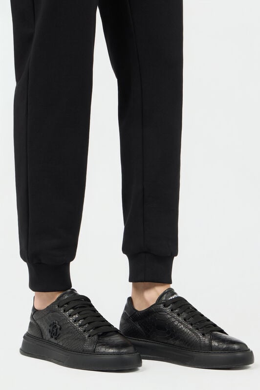 RC Joggers Neri in Cotone con Monogram RC RC Joggers Neri in Cotone con Monogram RC BLACK SOT20G-CF008