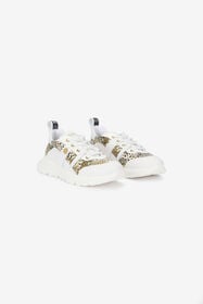 RC Sneakers Bianche e Leopardate Con Logo WHITE/JAGUAR QOS01G-PZO13