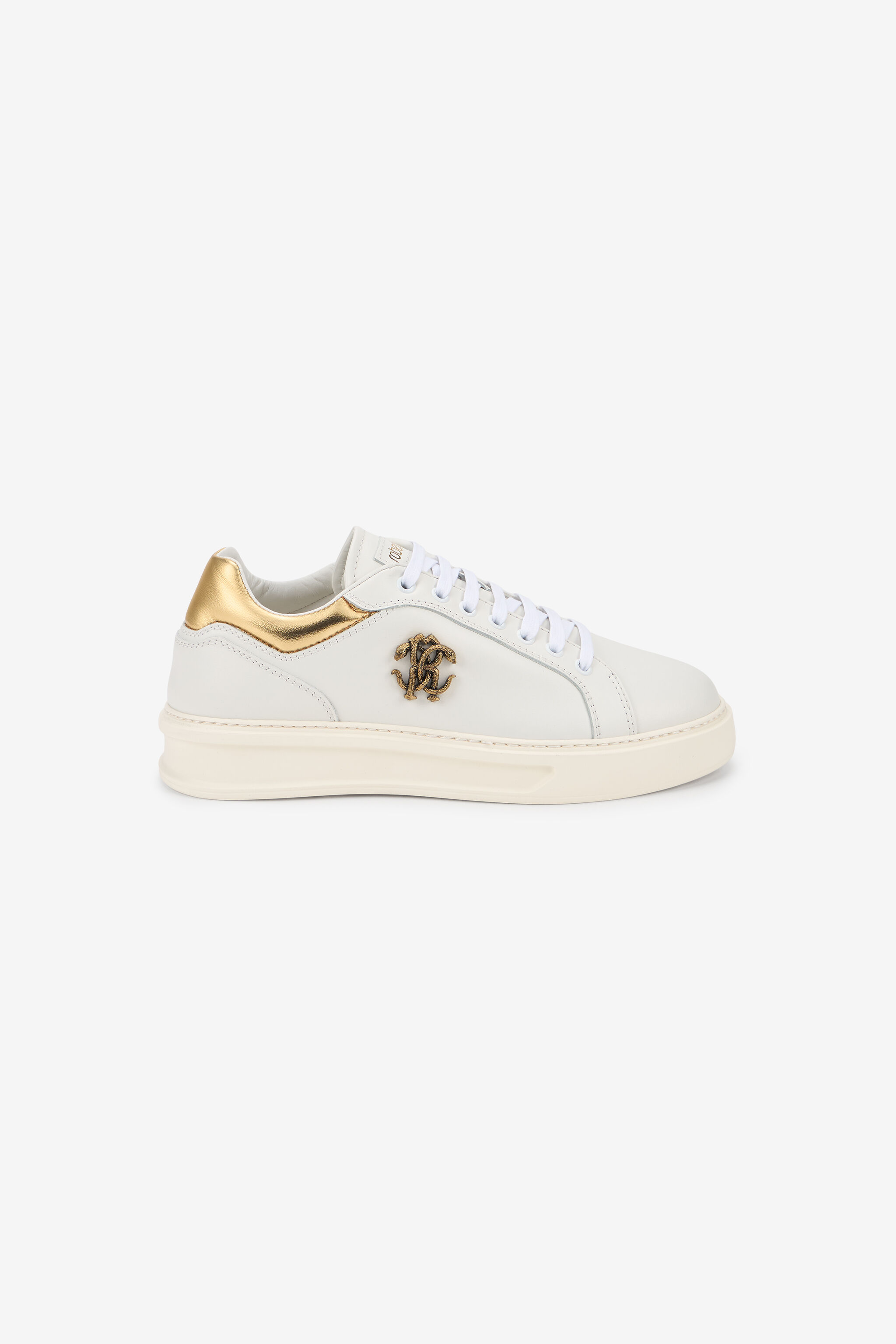 RC Sneakers bianche con monogramma RC color oro RC Sneakers bianche con monogramma RC color oro WHITE TOS00R-PZC15