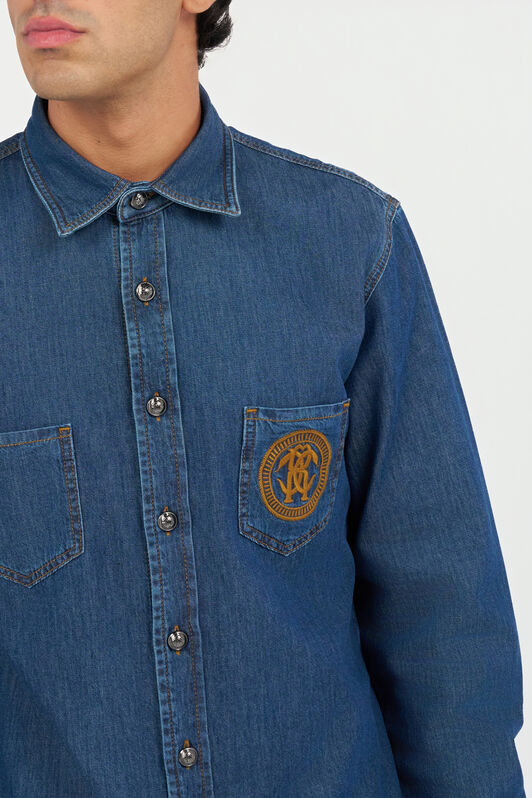 RC Denim Shirt with Monogram RC DARK BLUE QOJ70C-DLO04
