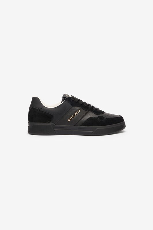 JC Lace-Up Sneakers With Monogram And Logo JC Lace-Up Sneakers With Monogram And Logo Black UFS016-UF291
