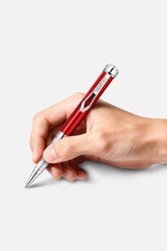 RC Roberto Cavalli Lacquer Ballpoint Pen, Silver Color & Red Lacquer SILVER RED VALG09-IG272