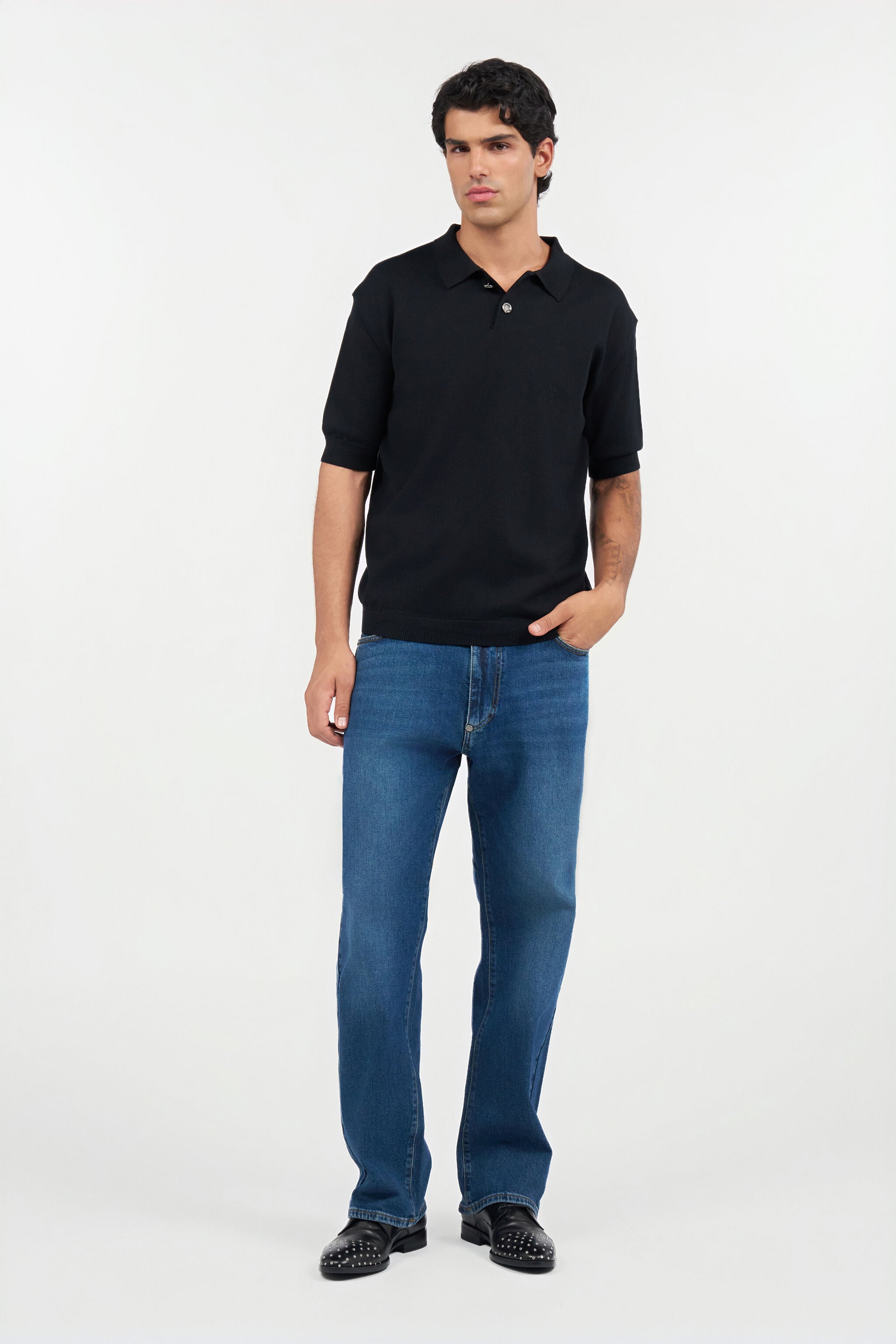 RC Blue Denim Jeans With Monogram RC RC Blue Denim Jeans With Monogram RC DARK BLUE QOJ250-DLO02