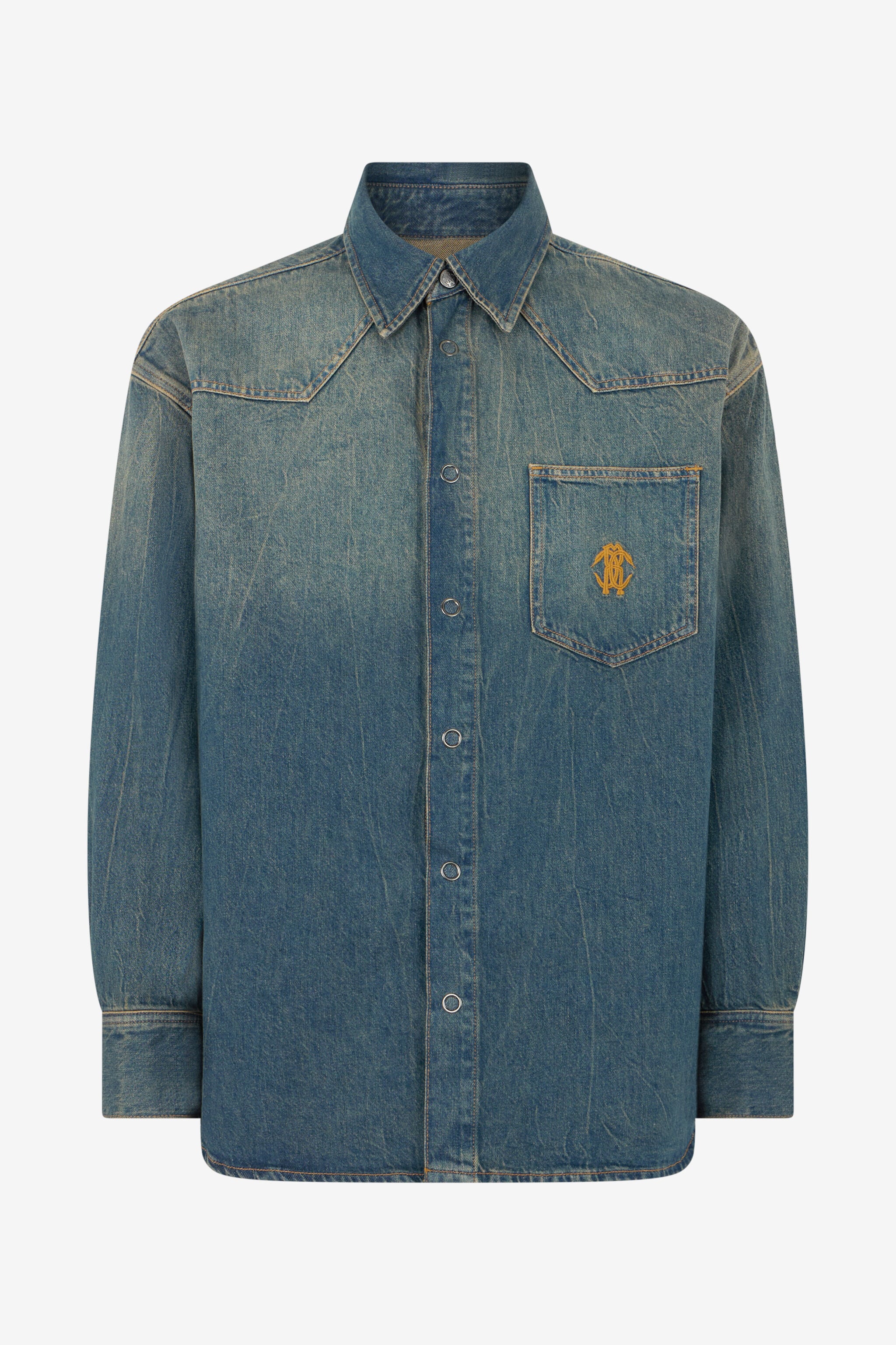RC Camisa Vaquera Azul Con Monogram RC RC Camisa Vaquera Azul Con Monogram RC DARK BLUE SOJ71A-DL005