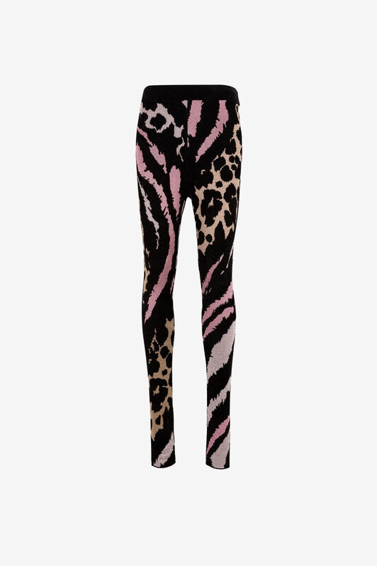 RC Leggings con motivi jacquard Leopard e Freedom RC Leggings con motivi jacquard Leopard e Freedom MULTICOLOR OKM202-MI014