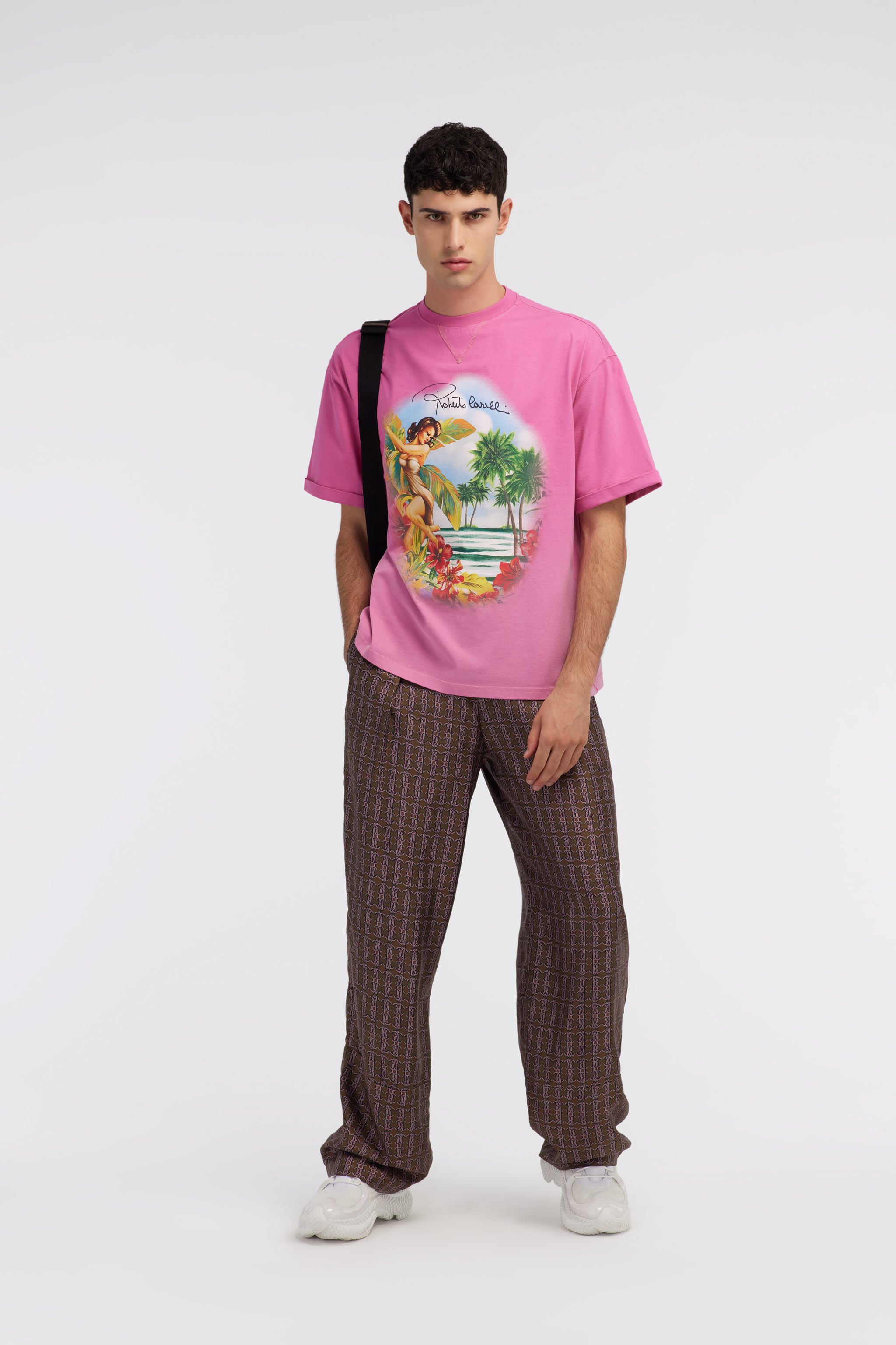 RC Hawaii print t-shirt Fucsia SRT62B-JD060