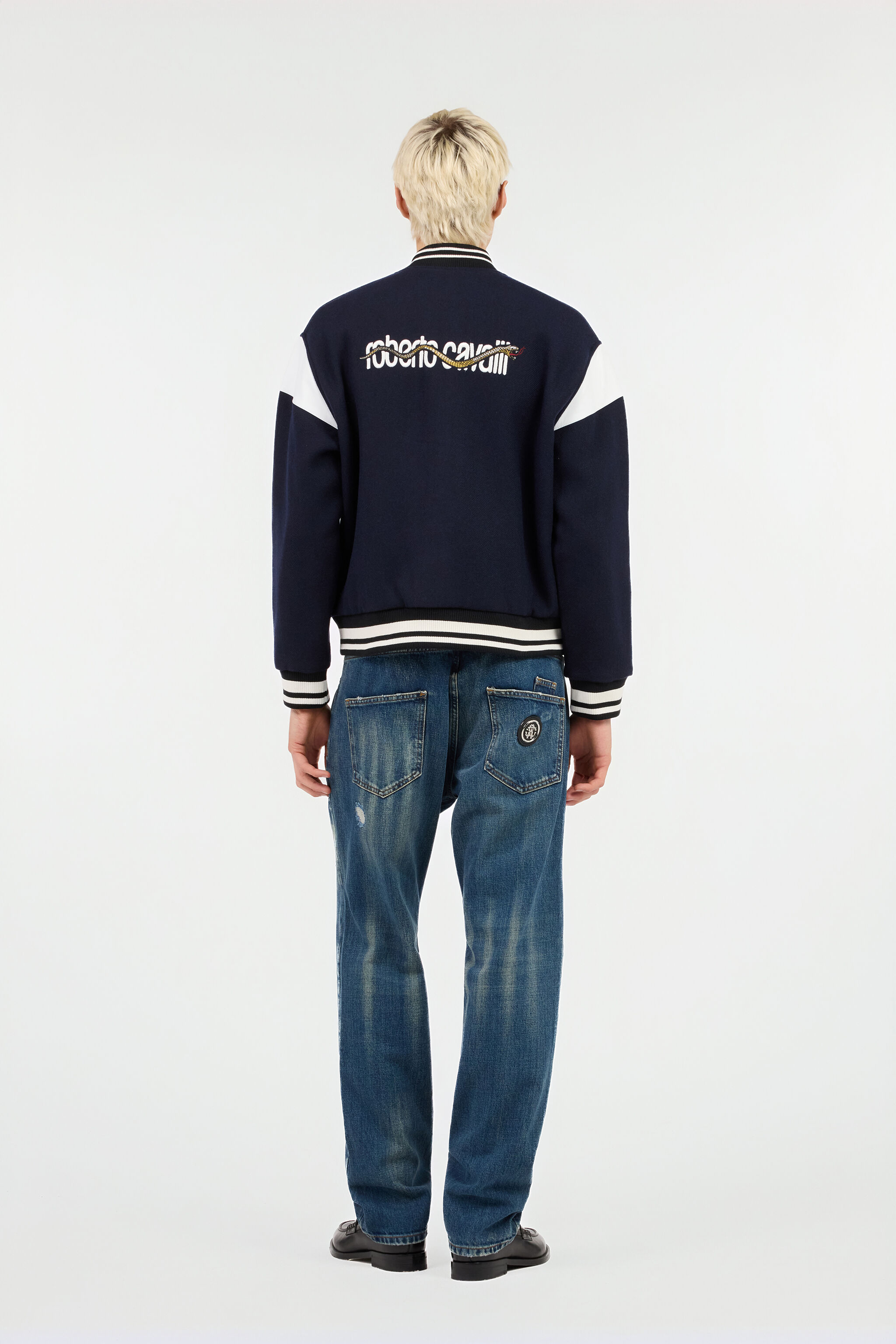 Marble Print Jacket in BLUE for Men | Roberto Cavalli®