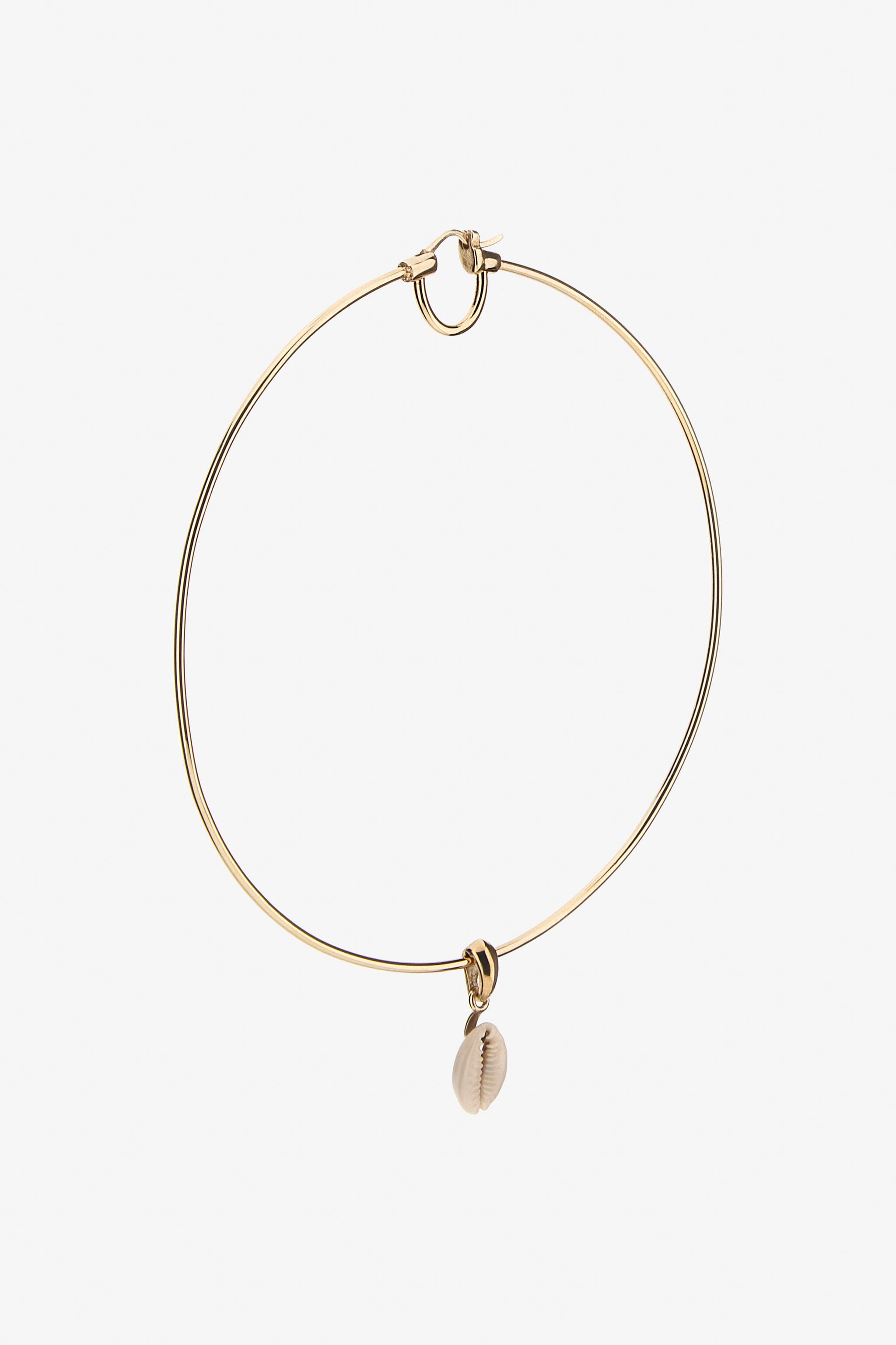RC Gold Hoop Earrings With Shell Charm RC Gold Hoop Earrings With Shell Charm Gold SWG006-AM130