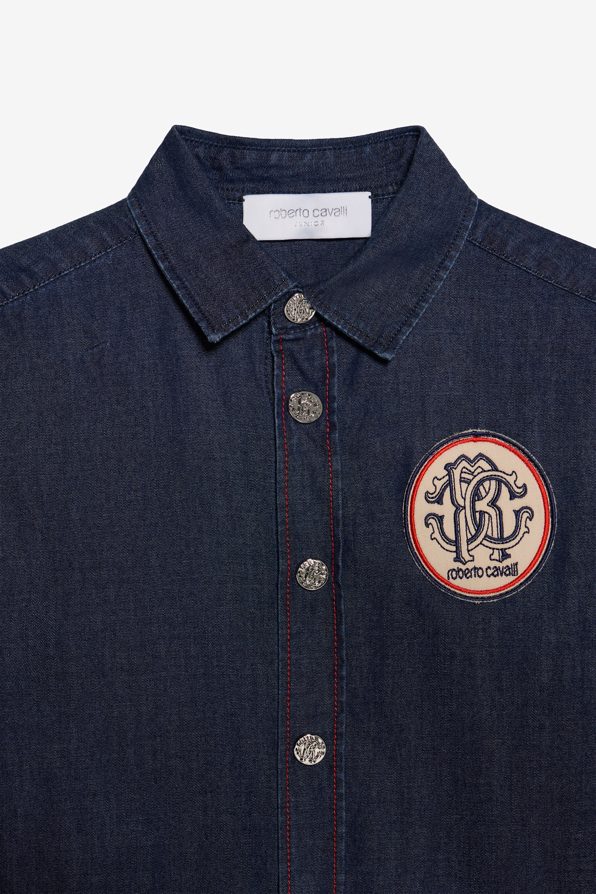 JU Blue Denim Shirt With Monogram RC Patch JU Blue Denim Shirt With Monogram RC Patch MEDIUM BLUE VJJ70A-DL013