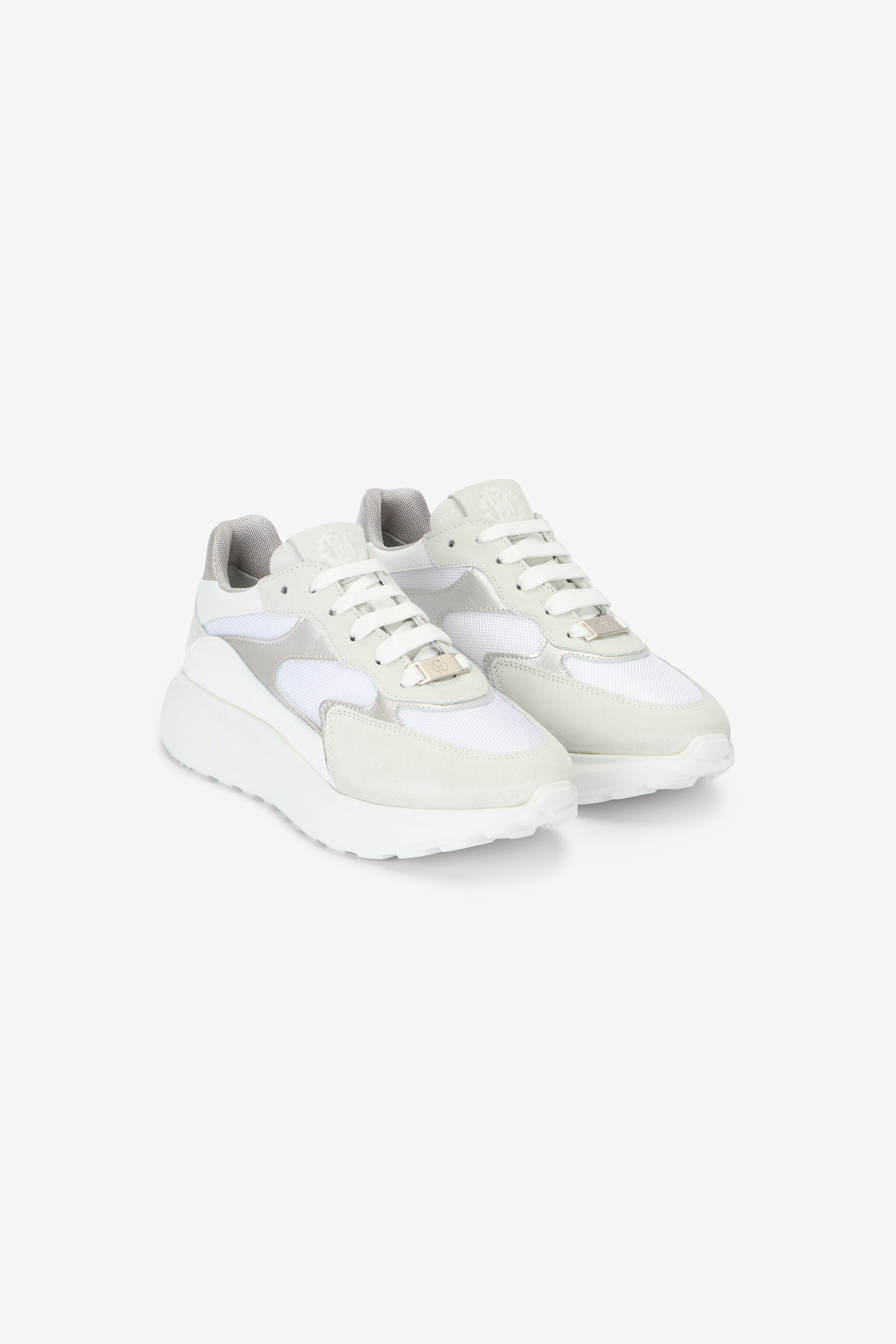 RC Laced sneakers with mixed inserts White POS01A-PZO02