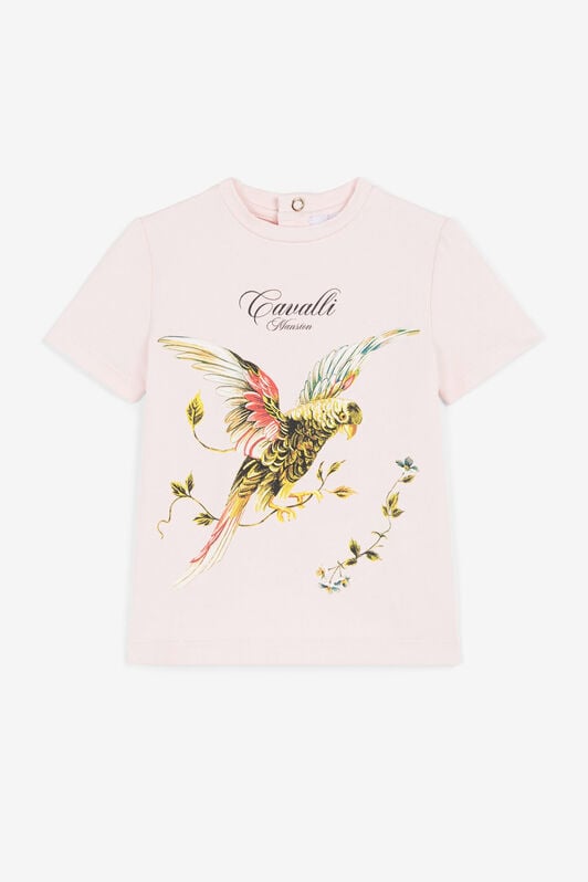 JU Bird-Print T-Shirt JU Bird-Print T-Shirt Pink OJT633-ISA2J