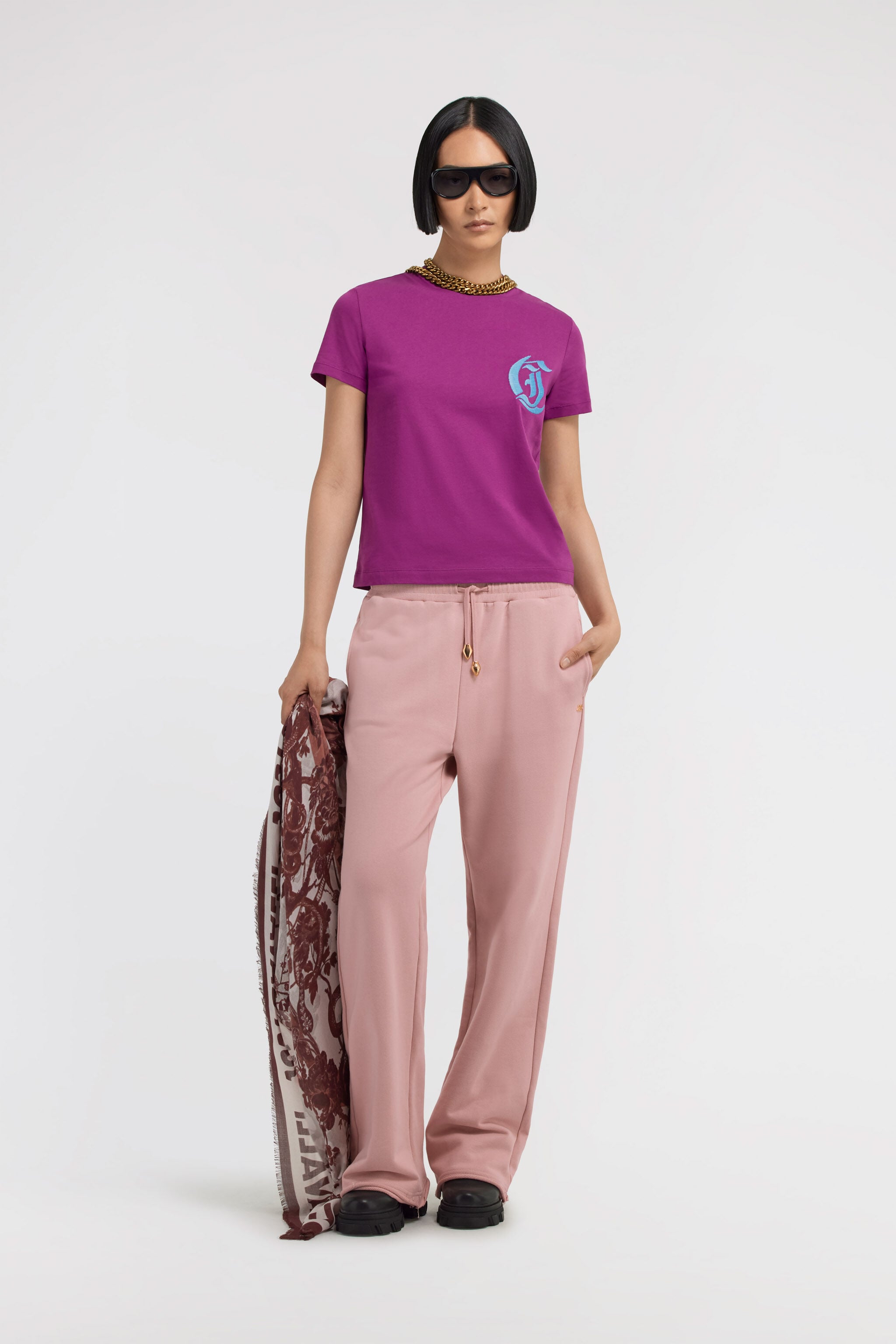 JC Just Cavalli T-shirt JC Just Cavalli T-shirt Purple TFT108-TF164