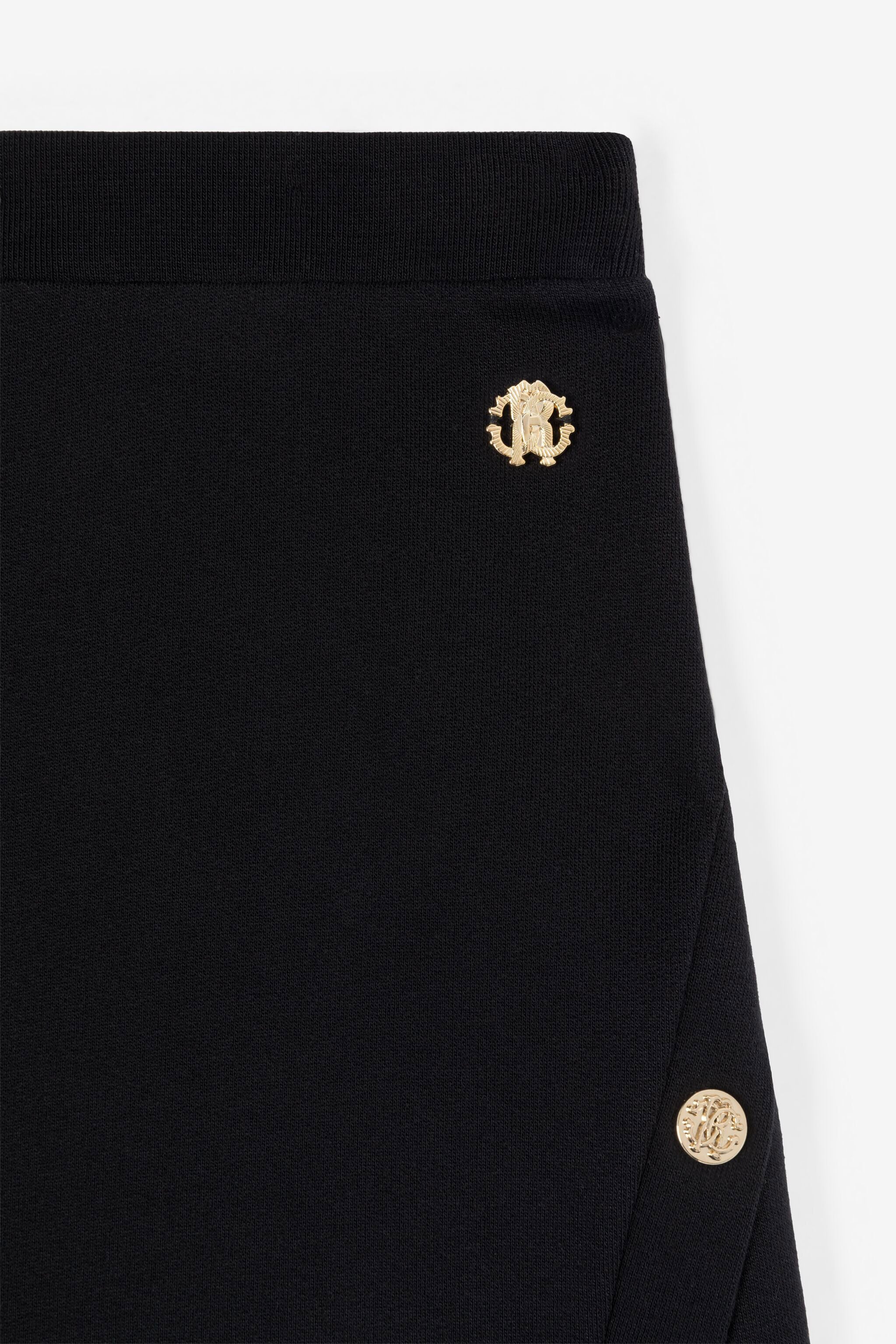 JU Button-Embellished Cotton Skirt JU Button-Embellished Cotton Skirt Black RJT303-CF050