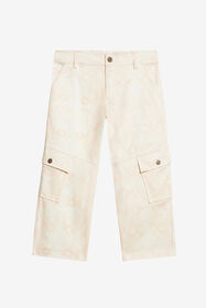 JU Solid-Color Python-Print Pants Ivory UJT23C-6SO53