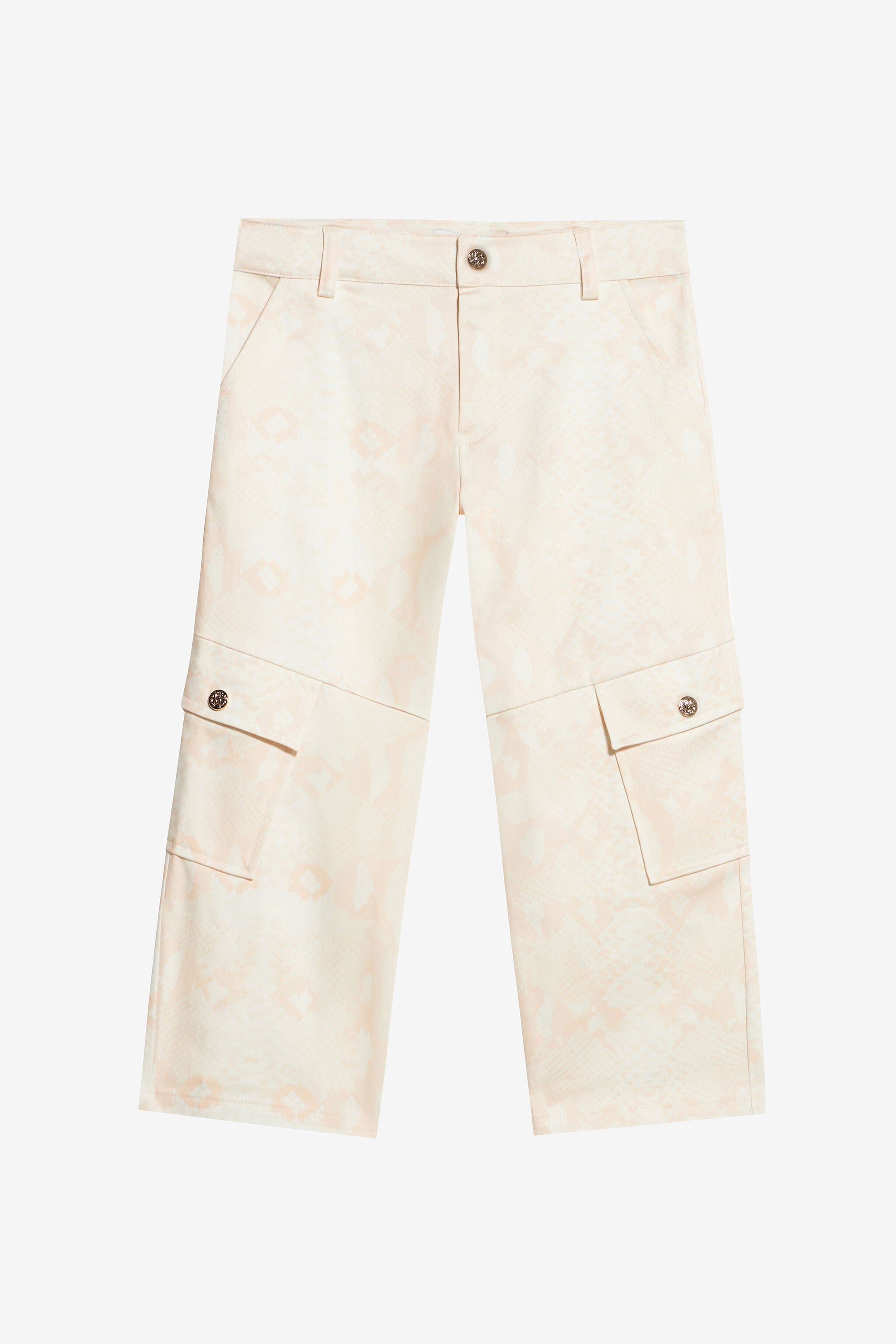 JU Solid-Color Python-Print Pants JU Solid-Color Python-Print Pants Ivory UJT23C-6SO53