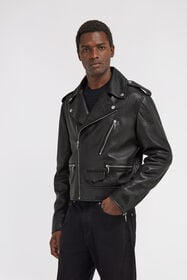 RC Leather Biker Jacket Black TRP870-PN451