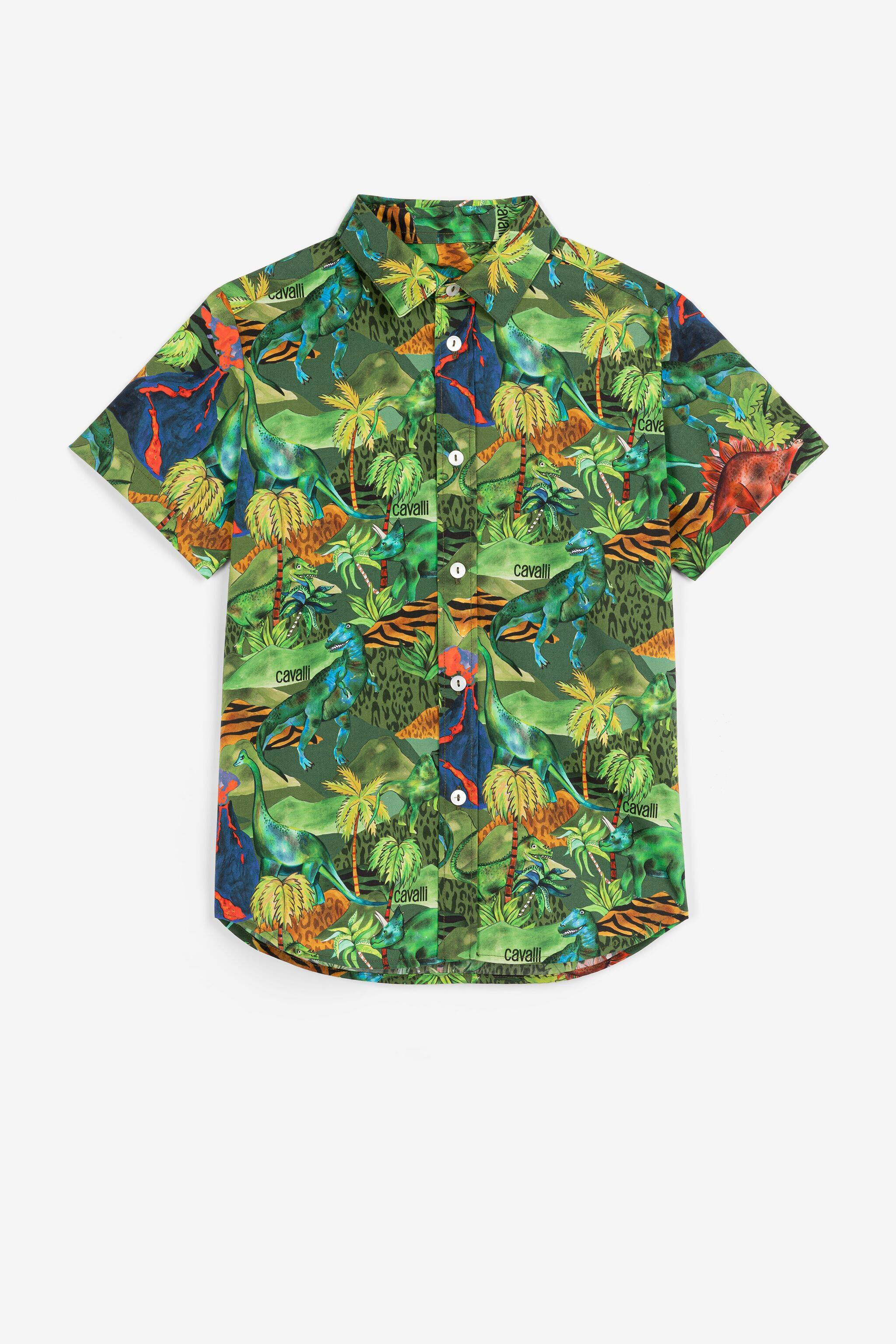 JU Chemise en coton à imprimé jungle JU Chemise en coton à imprimé jungle Vert QJT706-4FF60