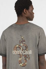 RC Grey T-Shirt with Back Snake Print BLACK SOT60B-JD005