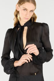 RC Chemise Avec Nœud Et Découpe Noir UKT705-CC032