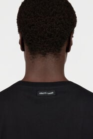 RC Schwarzes T-Shirt mit Ton-in-Ton-Logo BLACK TOT60E-FT223