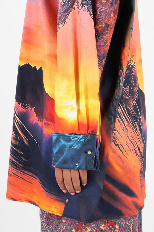 RC Kleid mit Itaca-Print RC Kleid mit Itaca-Print Blau/Orange UWT160-3AN98