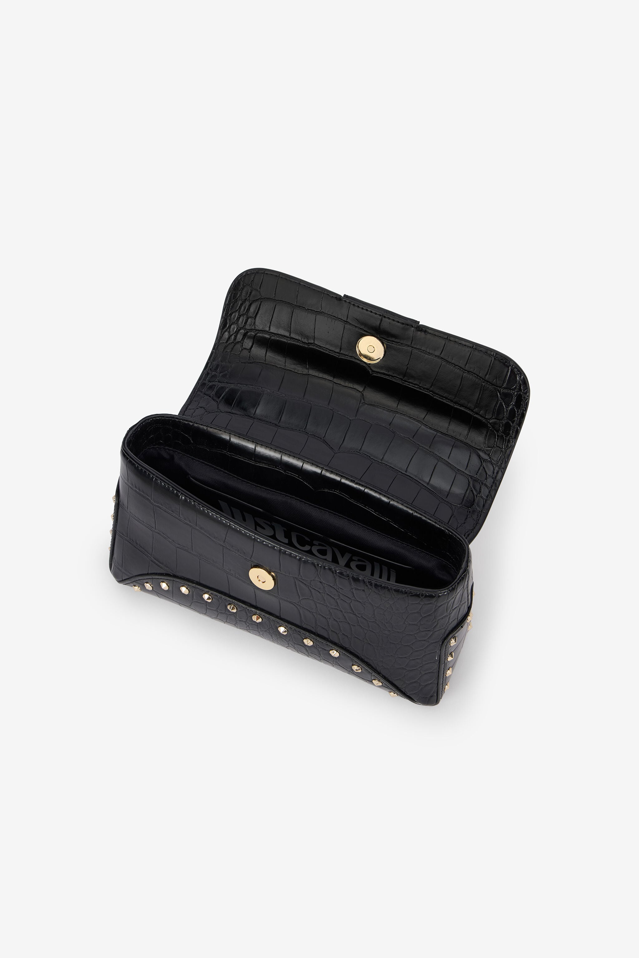 JC Black Croc-Effect Studded Shoulder Bag JC Black Croc-Effect Studded Shoulder Bag BLACK VFB080-VF712