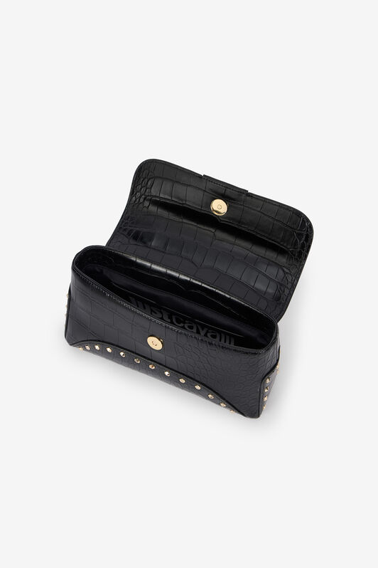 JC Black Croc-Effect Studded Shoulder Bag JC Black Croc-Effect Studded Shoulder Bag BLACK VFB080-VF712