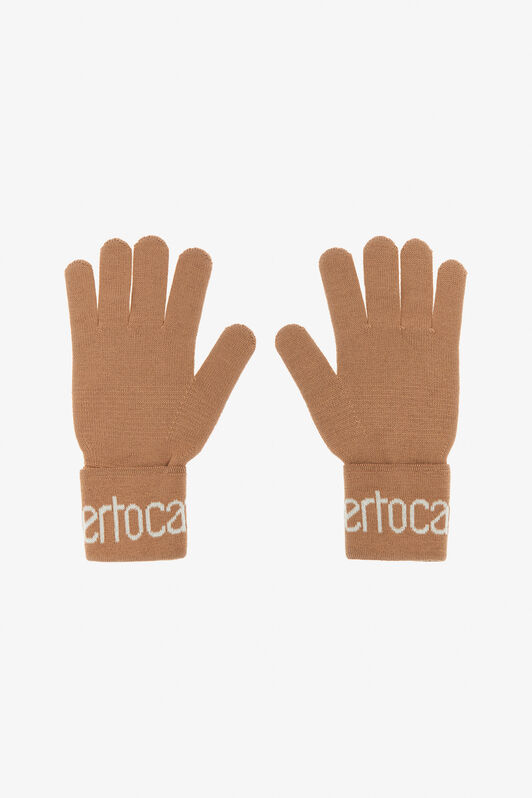 RC Guanti In Misto Lana Con Logo Marrone chiaro TALR25-IR042