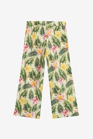 JU Pantalon À Imprimé Fleurs Et Feuilles Vert clair UJT23G-7MO38