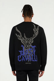 JC Sweater With Deer Motif BLACK VFM001-VF049