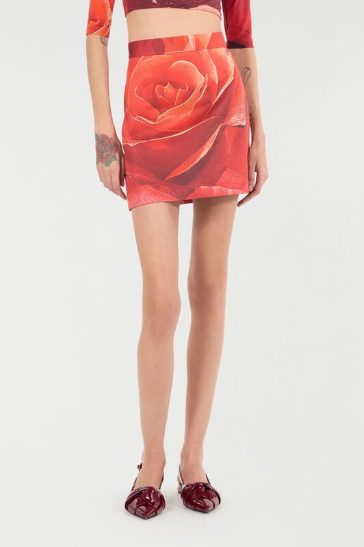 RC Miniskirt With Rose Print RC Miniskirt With Rose Print Red UKT308-7MN48