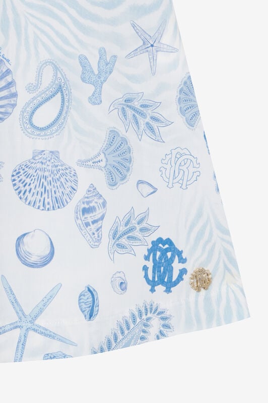 JU Marine-Print Cotton Dress JU Marine-Print Cotton Dress Light blue UJT10T-7MO39