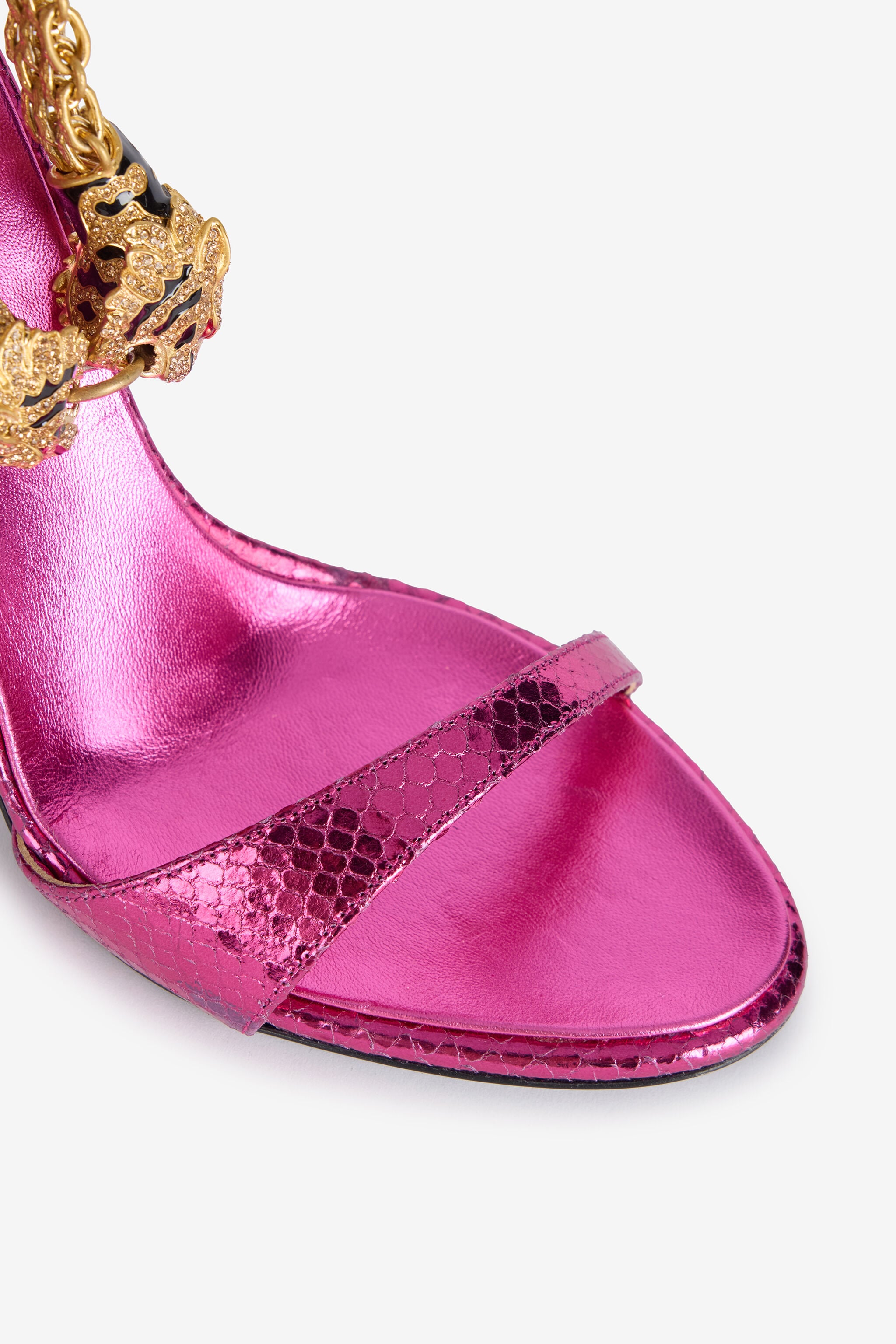 RC Metallic-Sandalen mit Absatz und Tigern RC Metallic-Sandalen mit Absatz und Tigern Fuchsia UKS030-PZ579