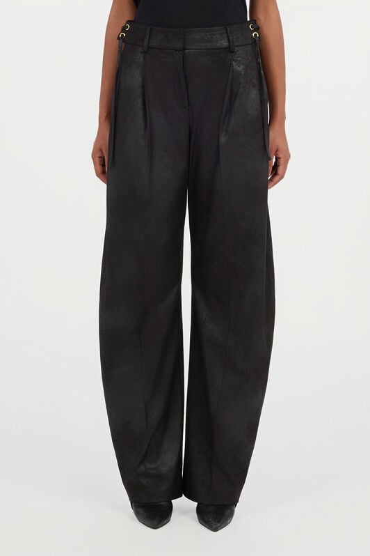 JC Black Wide-Leg Trousers With Tie Details JC Black Wide-Leg Trousers With Tie Details BLACK VFT155-VF234