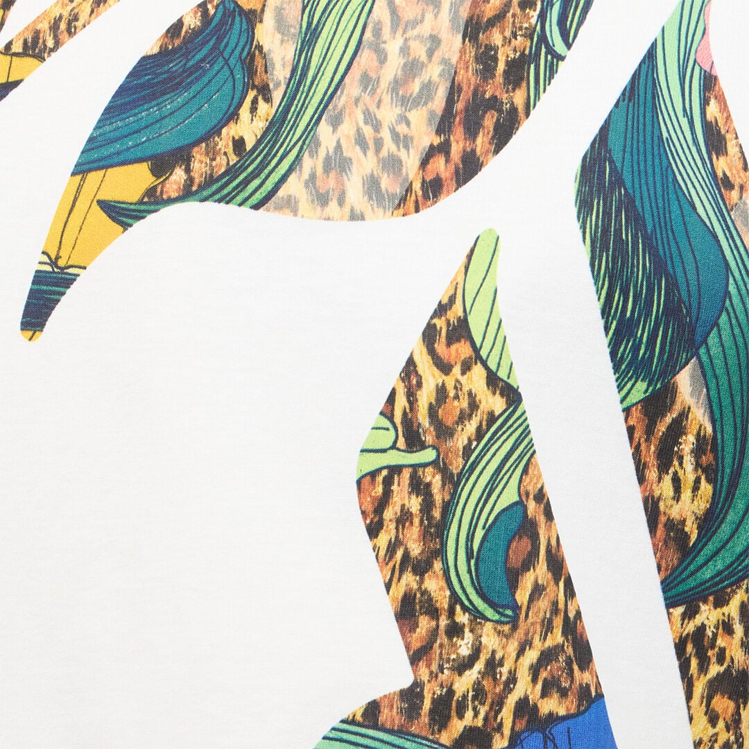 JC T-Shirt With JC Monogram, Jaguar Skin And Floral Print JC T-Shirt With JC Monogram, Jaguar Skin And Floral Print White UFT028-UF048