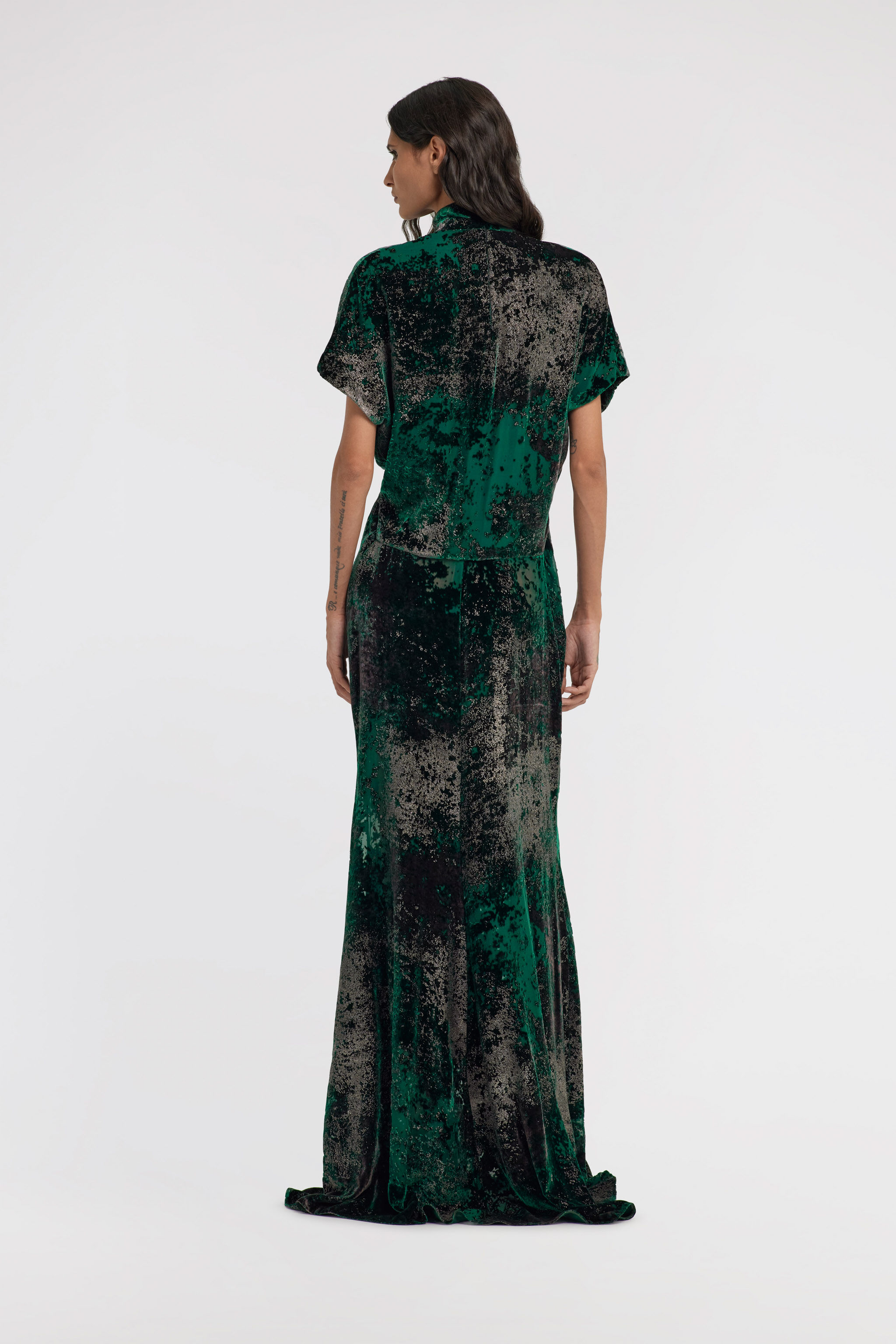 RC Long dress with knot and print RC Long dress with knot and print Dark green TWT117-VL053