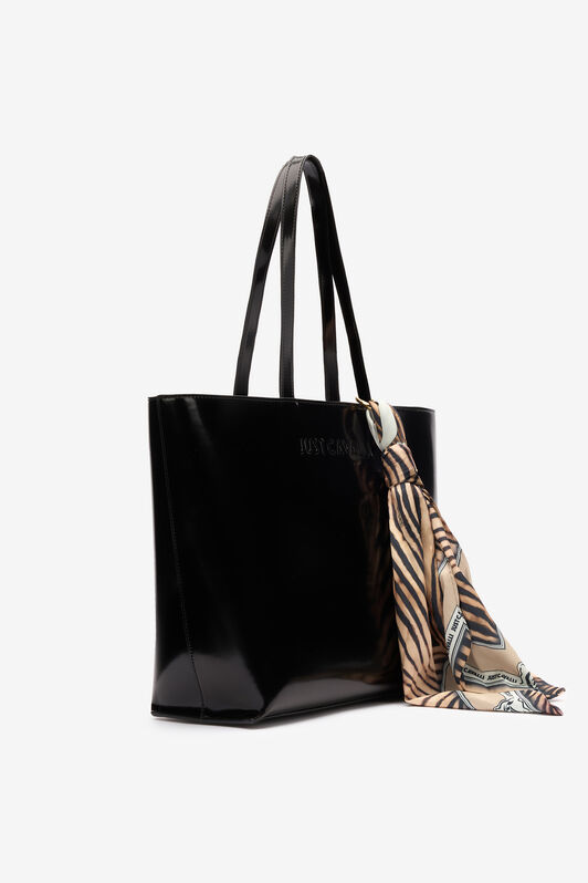 JC Shopper Bag With Scarf JC Shopper Bag With Scarf BLACK UFB091-UF460