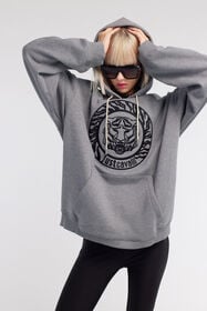 JC Just Cavalli Tiger Logo Front-Pocket Sweatshirt Gris RRT973-RR235