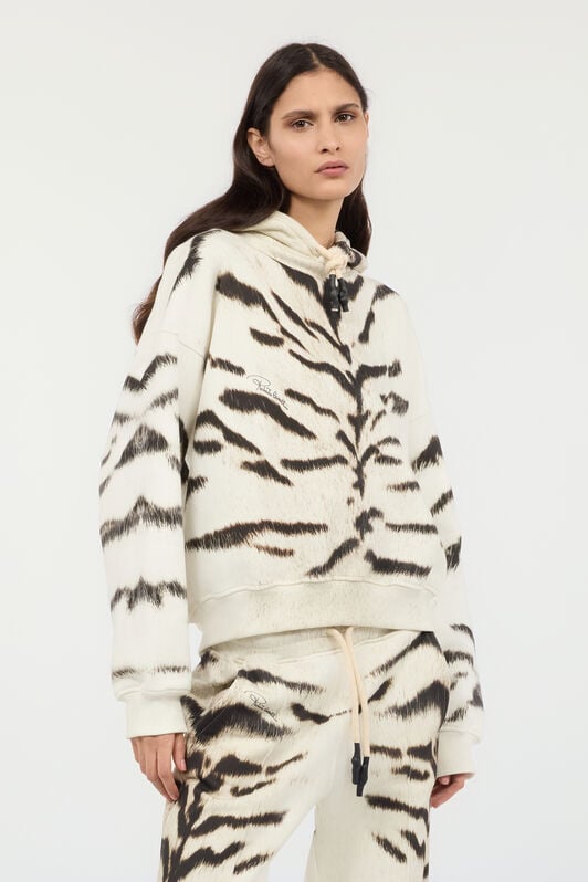 RC Woman Sweatshirt With White Tigresse OGAT X Roberto Cavalli Print RC Woman Sweatshirt With White Tigresse OGAT X Roberto Cavalli Print Black/White UQT66A-2GA39