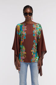 RC Hawaii Print Silk Shirt Dark brown/Light blue SKT725-4QL29