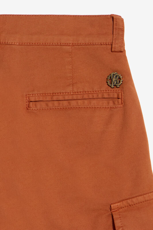 JU Bermuda En Coton Couleur Rouille JU Bermuda En Coton Couleur Rouille RUST WJT22H-CE035