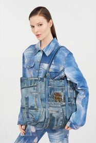 RC Shopping Bag Stampa Denim Patchwork JEANS WKB001-DLL01