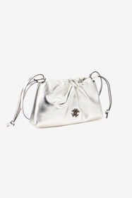RC Borsa a spalla argento con coulisse e monogramma RC SILVER TOB00D-PN001