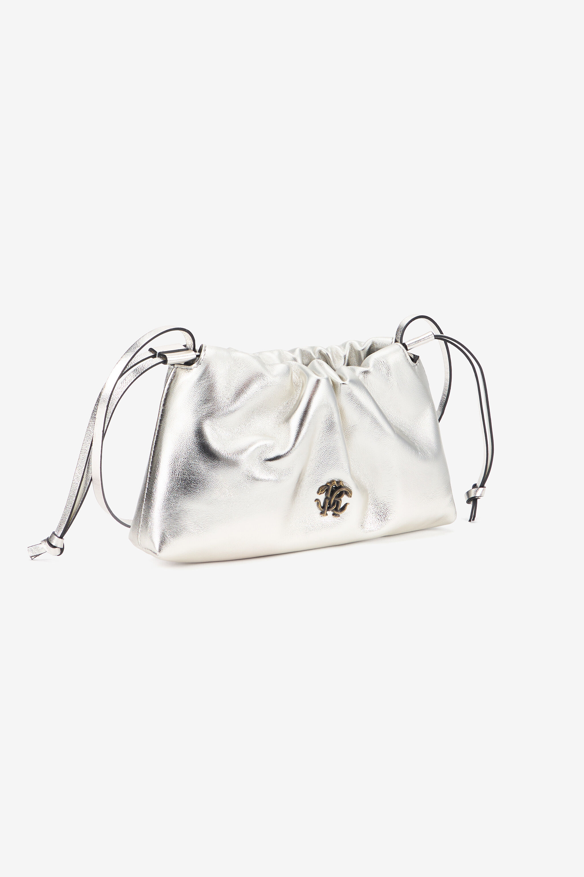 RC Borsa a spalla argento con coulisse e monogramma RC RC Borsa a spalla argento con coulisse e monogramma RC SILVER TOB00D-PN001