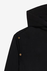 JU Schwarzer Hoodie mit goldenem Knopf BLACK XJT66K-CF050