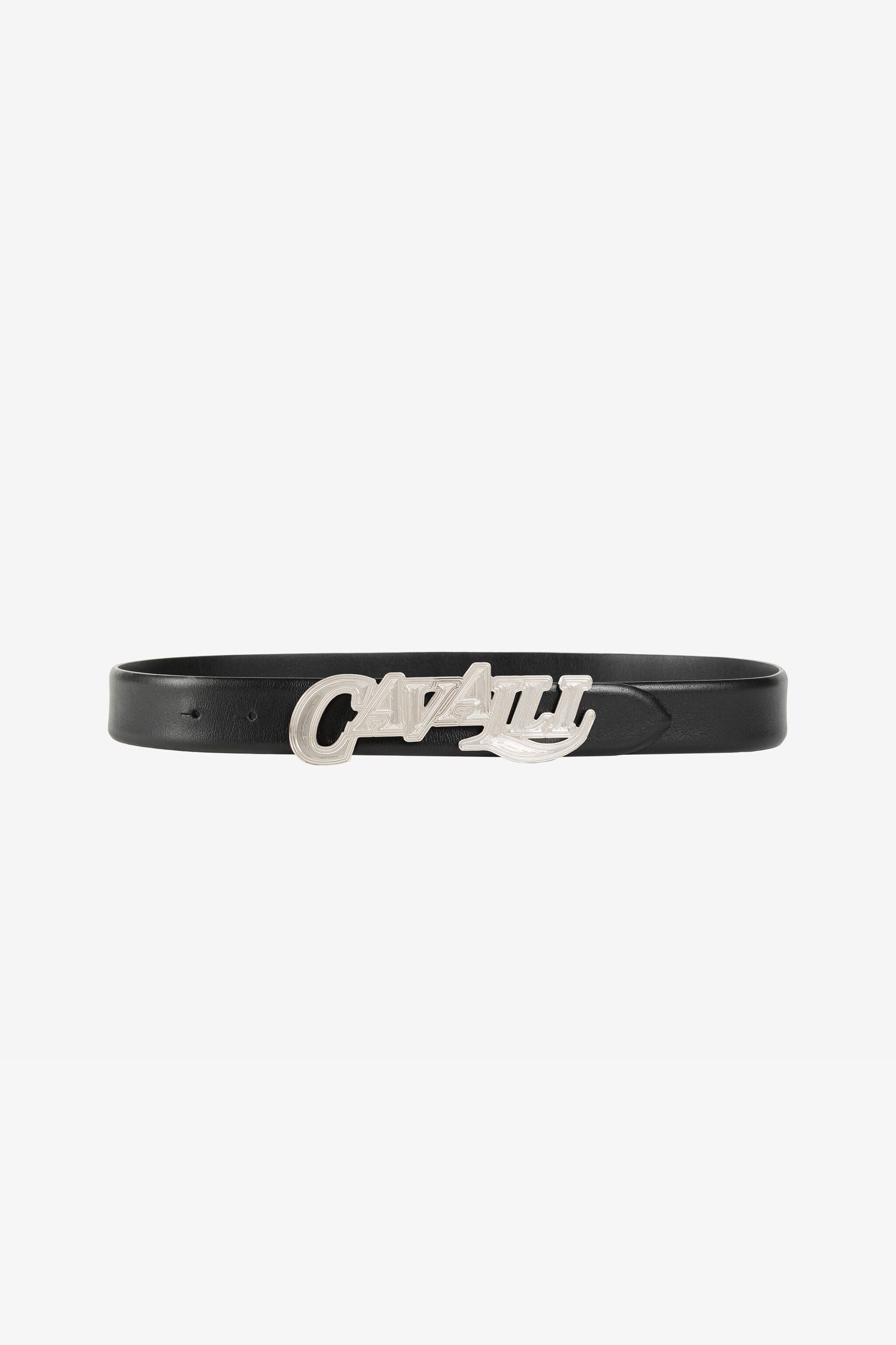 RC Logo-buckle leather belt Black QRC005-PZ132