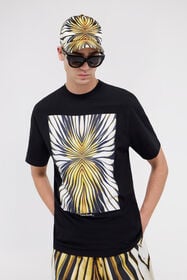 RC T-shirt avec imprimé artistique Noir TRT61A-JD060
