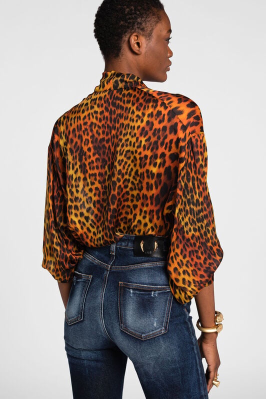 RC Animalier Patchwork-Print Appliqué Straight-Leg Jeans RC Animalier Patchwork-Print Appliqué Straight-Leg Jeans Dark blue OQJ218-DS004
